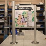 Az oszlop zárósapkák felcsavarozva, kész a táblarendszer