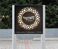 AluSign Totem Globe világítós tábla